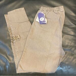 Diane Gilman Brown Studded Elastic Waist Pants